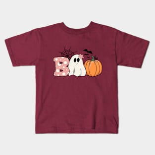 Boo Cute Halloween Ghoul Pumpkin Bats Kids T-Shirt